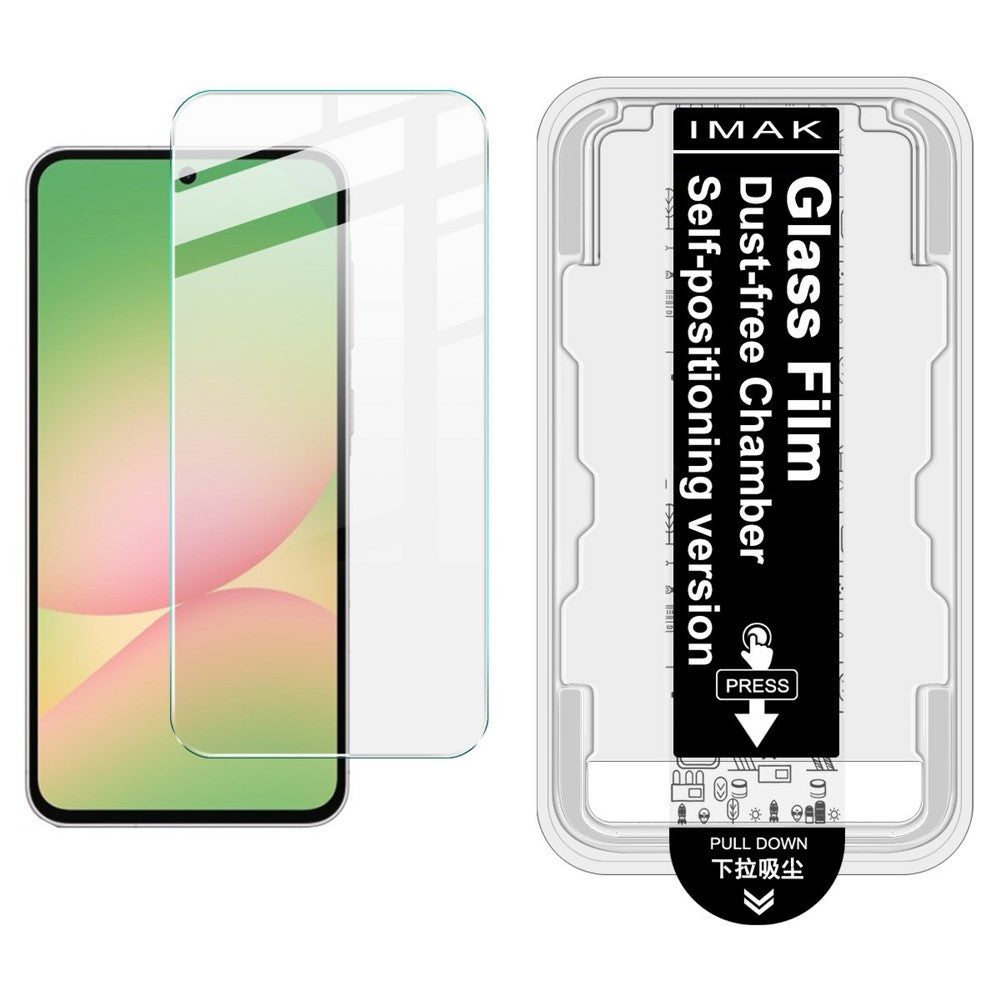 IMAK H Series til Samsung Galaxy A35 5G / A55 5G Hærdet Glas Skærmbeskytter Nem Installation Film med Auto Støvfjernelsesværktøjssæt (Fingeraftryksoplåsning)