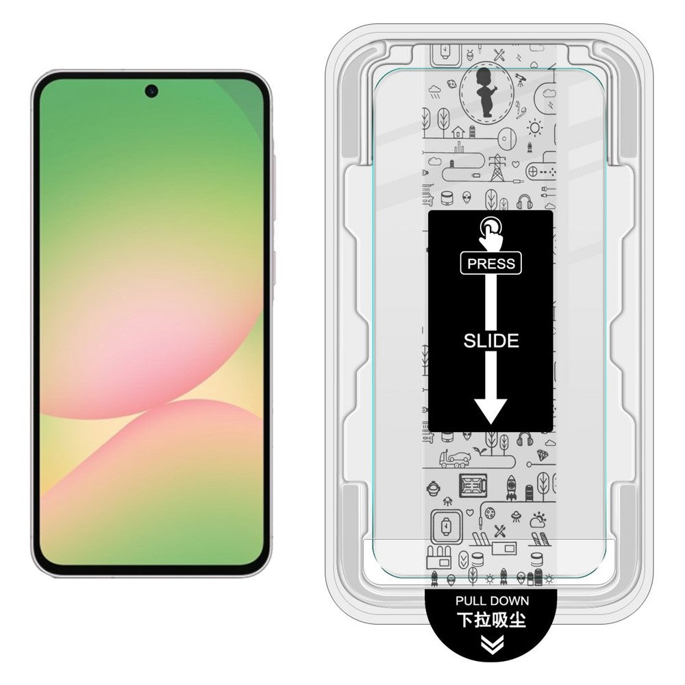 IMAK H Series til Samsung Galaxy A35 5G / A55 5G Hærdet Glas Skærmbeskytter Nem Installation Film med Auto Støvfjernelsesværktøjssæt (Fingeraftryksoplåsning)