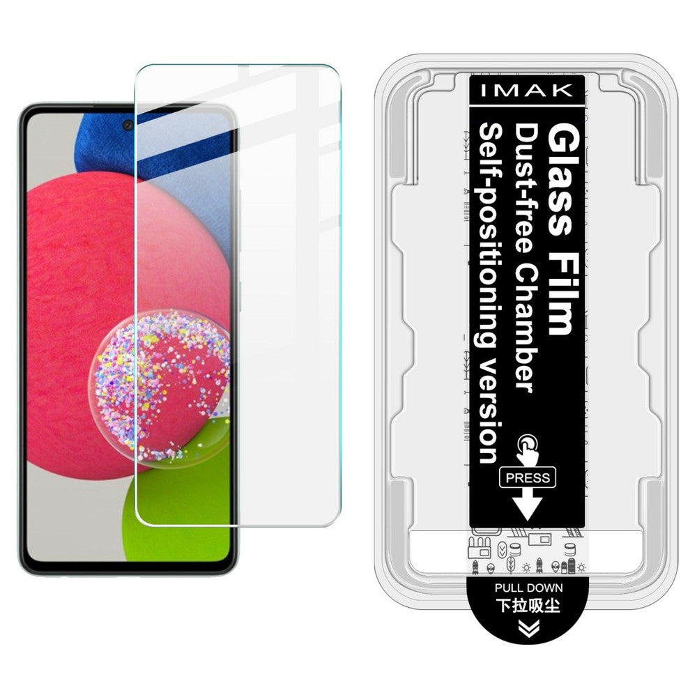 IMAK H Series hærdet glasfilm til Samsung Galaxy A52 4G / A52 5G / A52s 5G skærmbeskytter med automatisk støvfjernelsesværktøjssæt (fingeraftryksoplåsning)