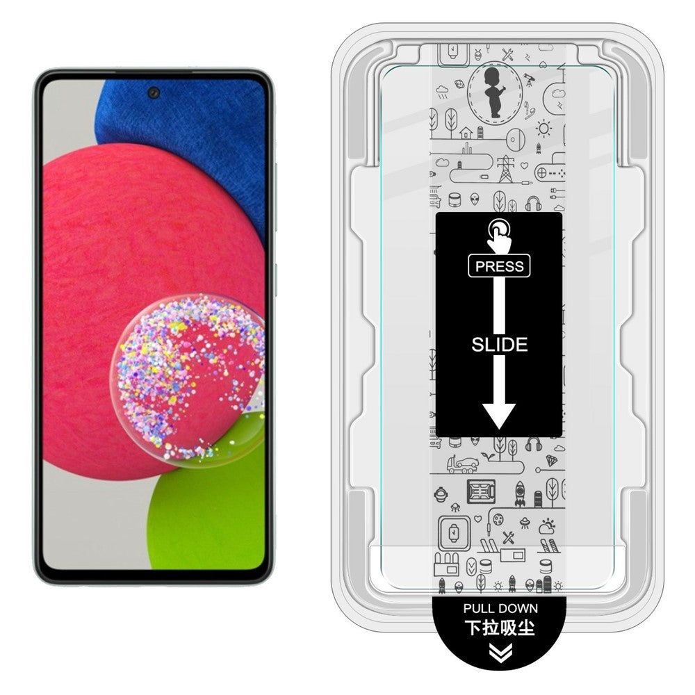 IMAK H Series hærdet glasfilm til Samsung Galaxy A52 4G / A52 5G / A52s 5G skærmbeskytter med automatisk støvfjernelsesværktøjssæt (fingeraftryksoplåsning)