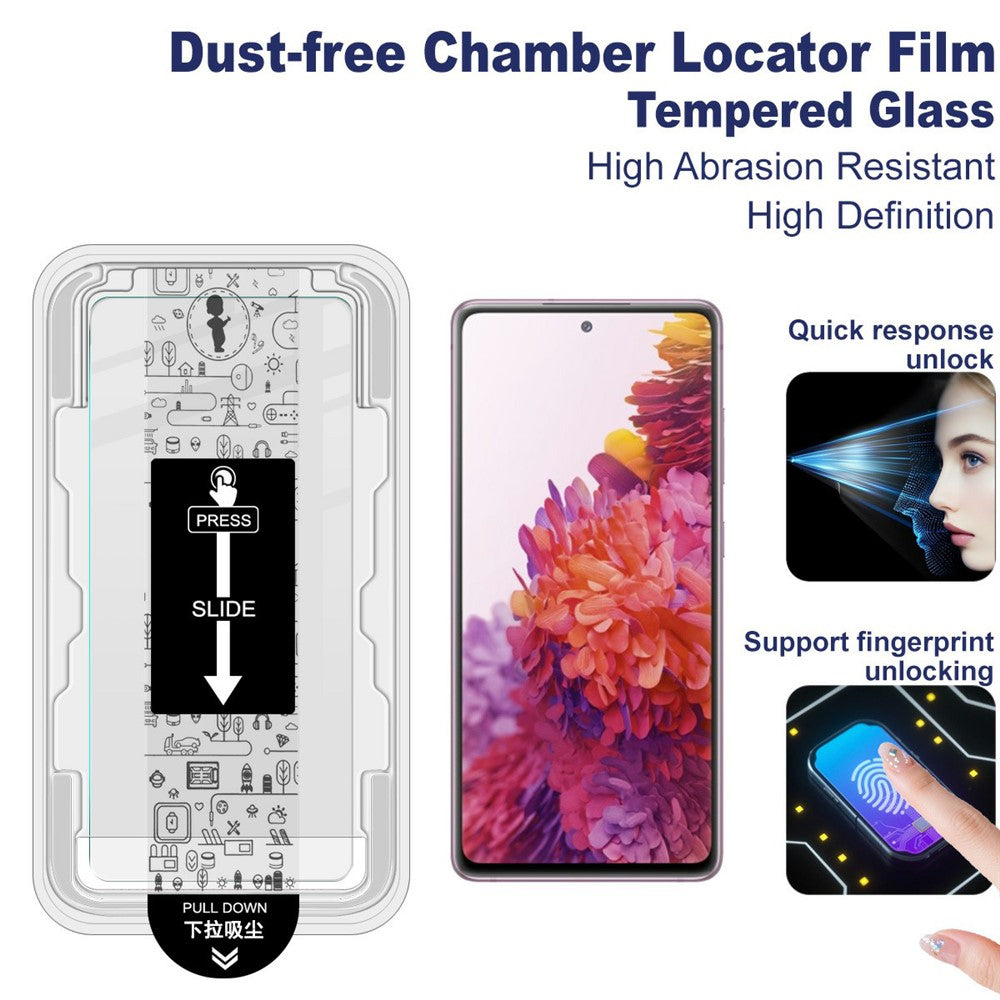 IMAK H Series Tempered Glass Film for Samsung Galaxy S20 FE / S20 FE 5G / S20 FE 2022 /  S20 Lite Screen Protector with Auto Dust-Remove Tool Kit (Fingerprint Unlock)