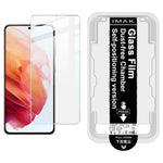 IMAK H-serien för Samsung Galaxy S21 5G / 4G härdat glasskärmskydd enkel installationsfilm med automatisk dammborttagningsverktygssats (fingeravtryckslåsning)