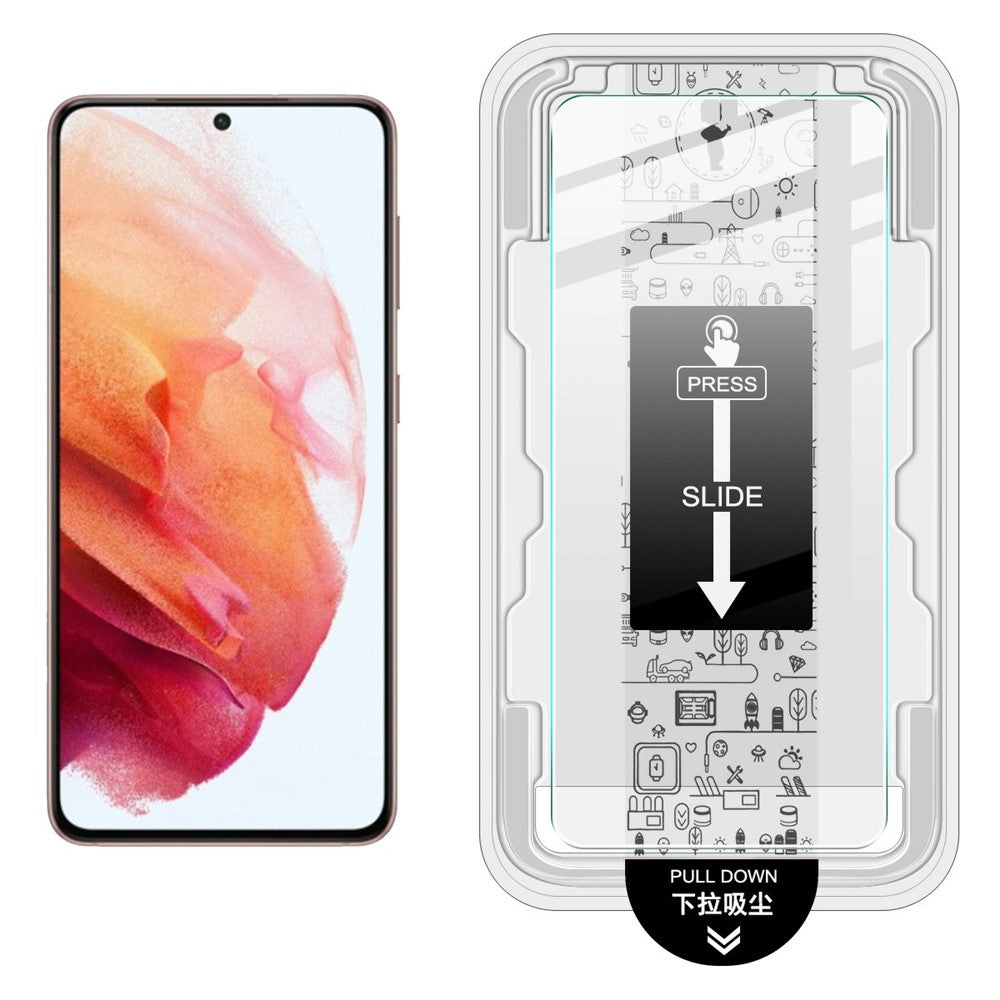 IMAK H Series For Samsung Galaxy S21+ 5G Tempered Glass Screen Protector Easy Installation Film with Auto Dust-Remove Tool Kit (Fingerprint Unlock)