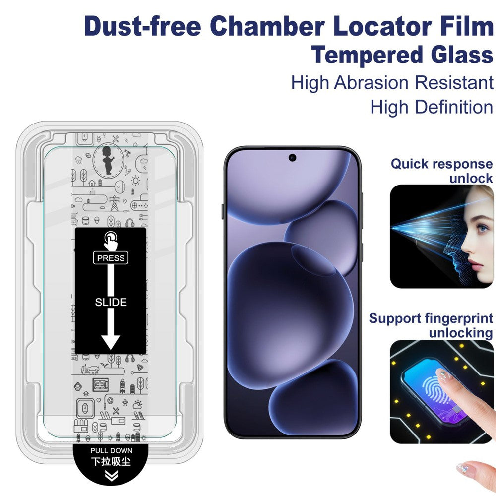 IMAK H Series For Oppo Find X8s 5G Tempered Glass Screen Protector Easy Installation Film with Auto Dust-Remove Tool Kit (Fingerprint Unlock)