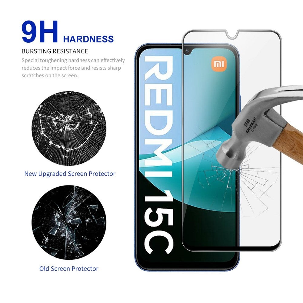 RURIHAI For Xiaomi Redmi 15C 4G (EU) (173mm) / 15C 5G (EU) (173mm) / Poco C85 4G (173mm) Secondary Hardening High Aluminium-Silicon Glass