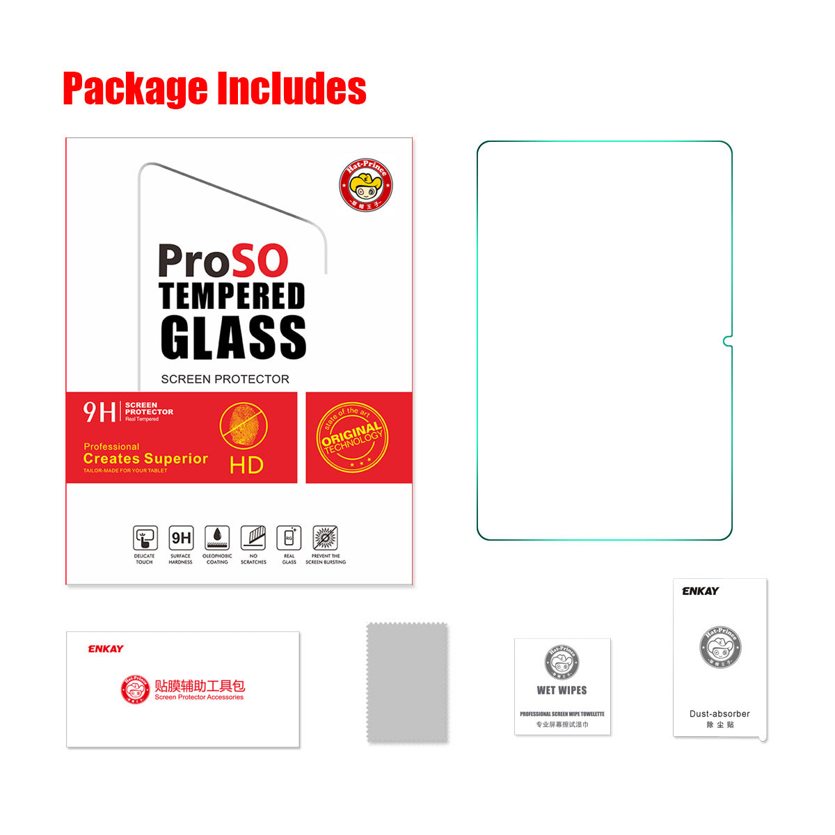 ENKAY HAT PRINCE For Honor Pad 10 Screen Protector 9H 2.5D 0.33mm High Aluminum-Silicon Glass Film