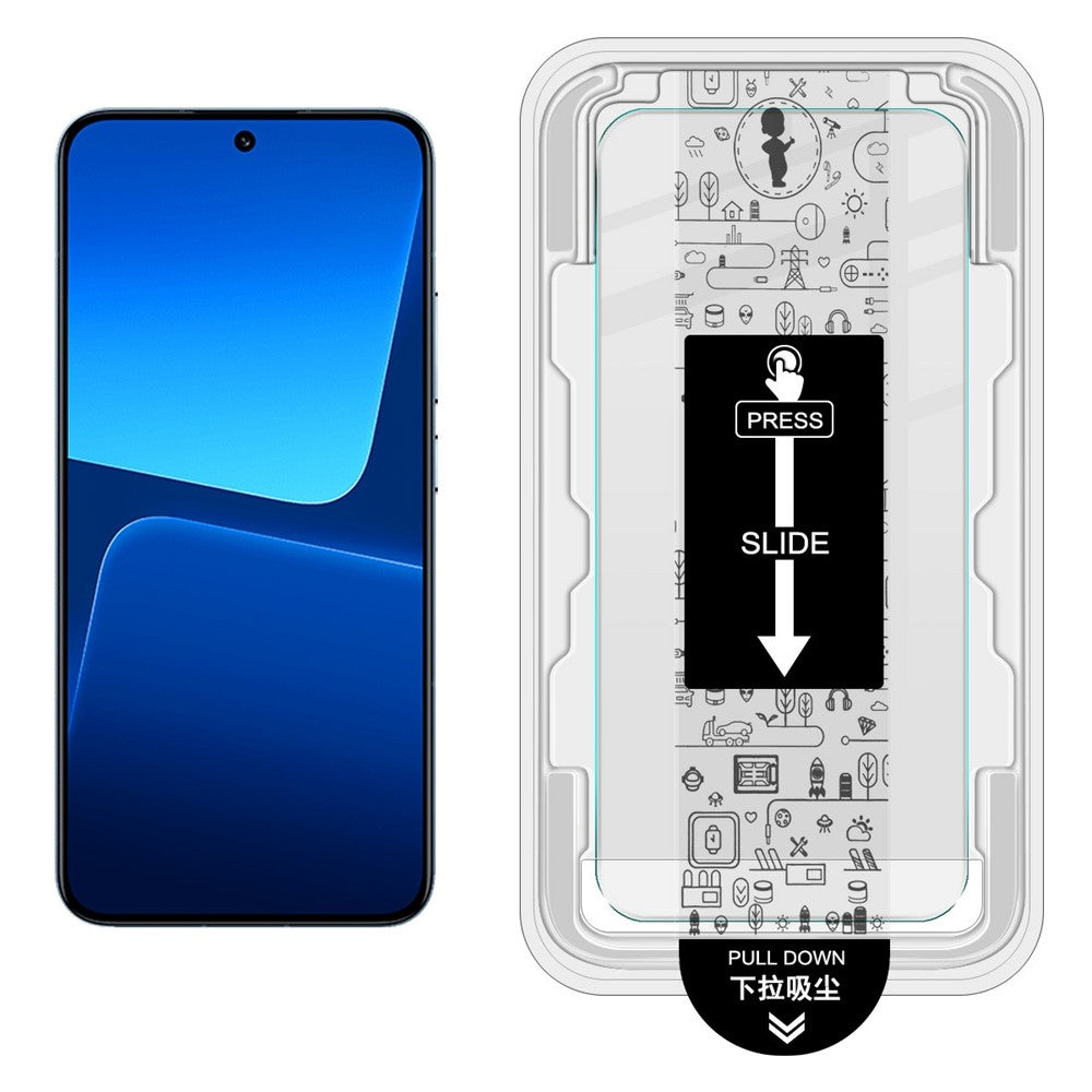 IMAK H Series For Xiaomi 14 / 13 Tempered Glass Screen Protector Easy Installation Film with Auto Dust-Remove Tool Kit (Fingerprint Unlock)