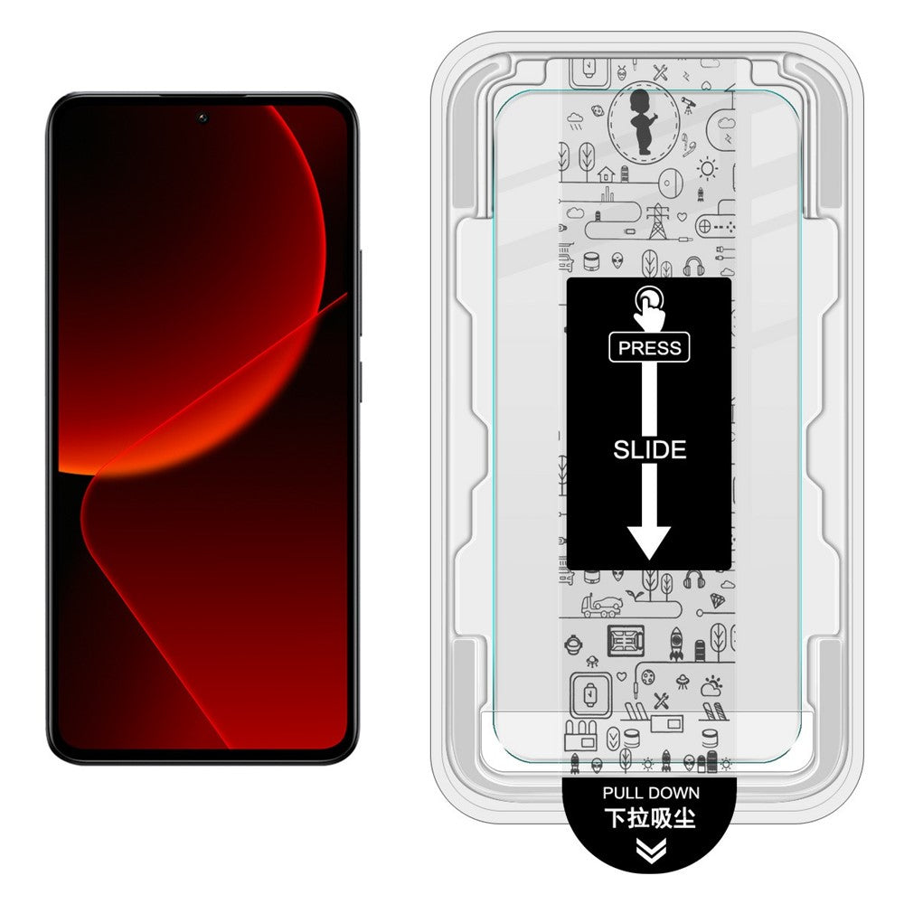 IMAK H-serien för Xiaomi 13T / 13T Pro härdat glasskärmskydd enkel installationsfilm med automatisk dammborttagningsverktygssats (fingeravtryckslåsning)