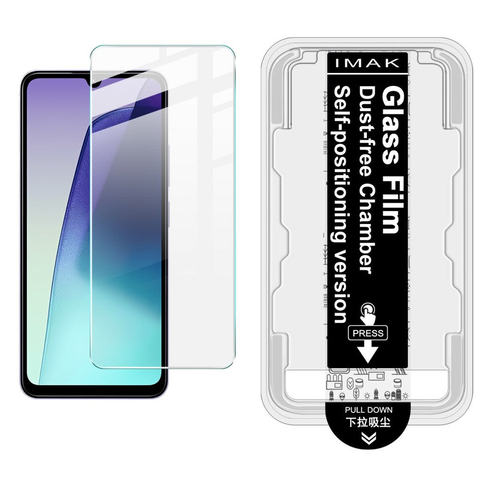 IMAK H-serien härdat glasfilm för Xiaomi Poco C75 4G / 5G / Poco M7 5G / Redmi 14C 4G / 5G / Redmi 14R 5G / Redmi A4 5G skärmskydd med automatisk dammborttagningsverktygssats (fingeravtryckslåsning)