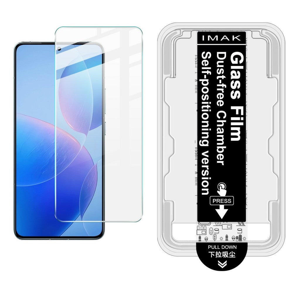 IMAK H-serien hærdet glasfilm til Xiaomi Poco F6 Pro 5G / Redmi K70 5G / K70 Pro 5G, skærmbeskyttelse med automatisk støvfjernelsesværktøjssæt (fingeraftryksoplåsning)