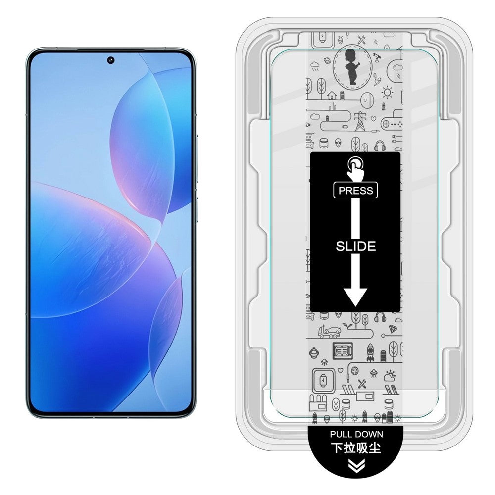 IMAK H-serien hærdet glasfilm til Xiaomi Poco F6 Pro 5G / Redmi K70 5G / K70 Pro 5G, skærmbeskyttelse med automatisk støvfjernelsesværktøjssæt (fingeraftryksoplåsning)