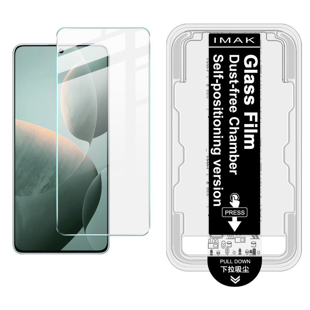 IMAK H-serien för Xiaomi Poco X6 Pro 5G / Redmi K70E 5G skärmskydd i härdat glas, enkel installationsfilm med verktygssats för automatisk dammborttagning (fingeravtryckslåsning)