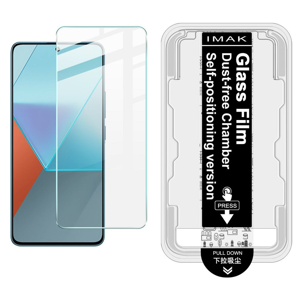 IMAK H Series Tempered Glass Film for Xiaomi Poco X6 5G / Poco X6 Neo 5G / Redmi Note 13 Pro 5G Screen Protector with Auto Dust-Remove Tool Kit (Fingerprint Unlock)