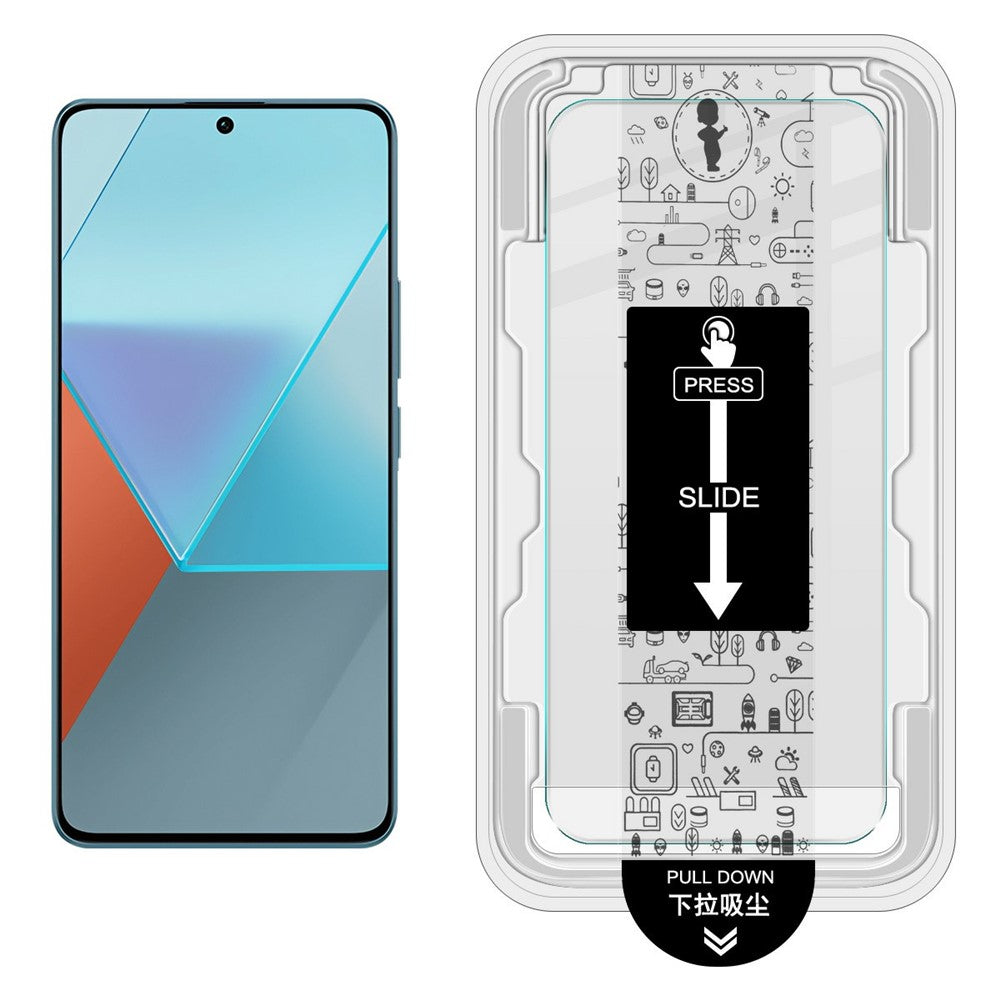 IMAK H Series Tempered Glass Film for Xiaomi Poco X6 5G / Poco X6 Neo 5G / Redmi Note 13 Pro 5G Screen Protector with Auto Dust-Remove Tool Kit (Fingerprint Unlock)