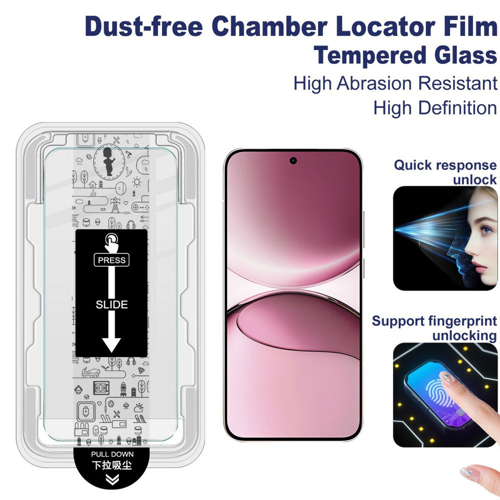 IMAK H Series For Xiaomi Poco F7 5G / Redmi Turbo 4 Pro 5G Tempered Glass Screen Protector Easy Installation Film with Auto Dust-Remove Tool Kit (Fingerprint Unlock)