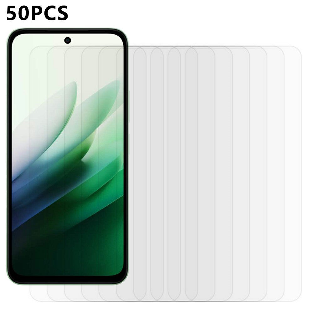 50Pcs For Xiaomi Redmi 15 5G (Global) (169mm) / Poco M7 Plus 5G / M7 4G (169mm) Screen Protector Full Glue Tempered Glass Clear Screen Film (No Package, with Wipes Set, Dust-absorber, Guide Sticker)
