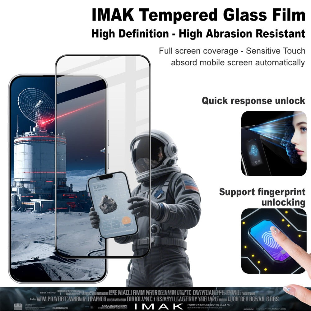 IMAK Pro+-serien för Xiaomi Redmi Note 15 Pro 5G (global) skärmskydd heltäckande härdat glasfilm (fingeravtryckslåsning)
