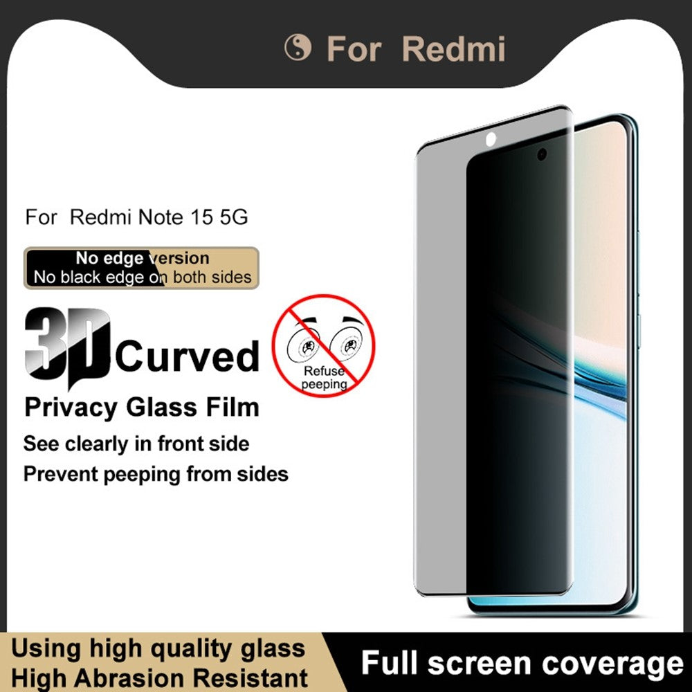 IMAK For Xiaomi Poco M8 5G / Redmi Note 15 5G (Global) Anti Spy Tempered Glass Screen Protector (No Edge Version)