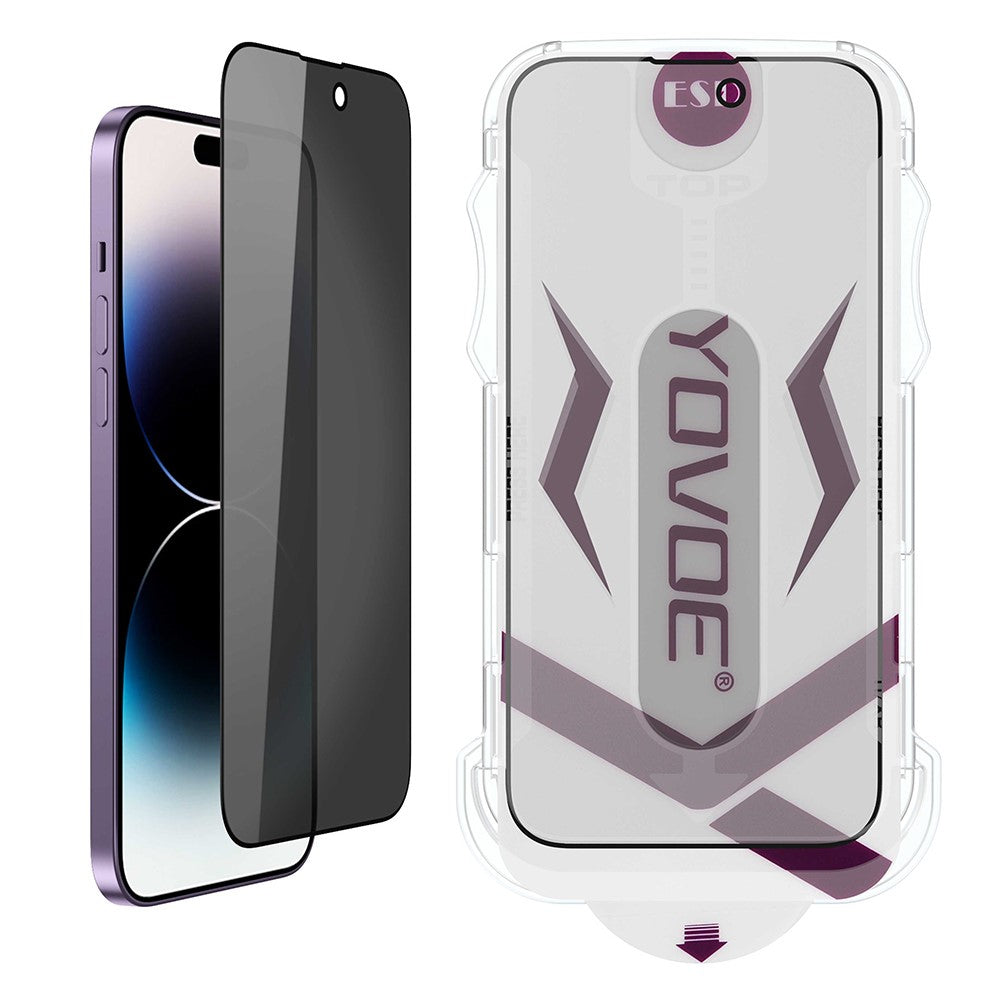 YOVOE For iPhone 13 Pro Screen Protector 28-Degree Anti Spy Tempered Glass Film with Installation Tool