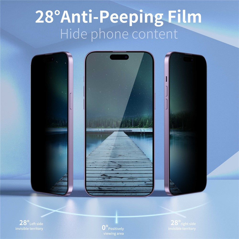 YOVOE For iPhone 13 Pro Screen Protector 28-Degree Anti Spy Tempered Glass Film with Installation Tool