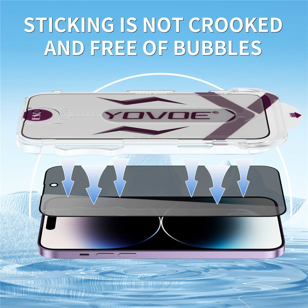 YOVOE For iPhone 13 Pro Screen Protector 28-Degree Anti Spy Tempered Glass Film with Installation Tool