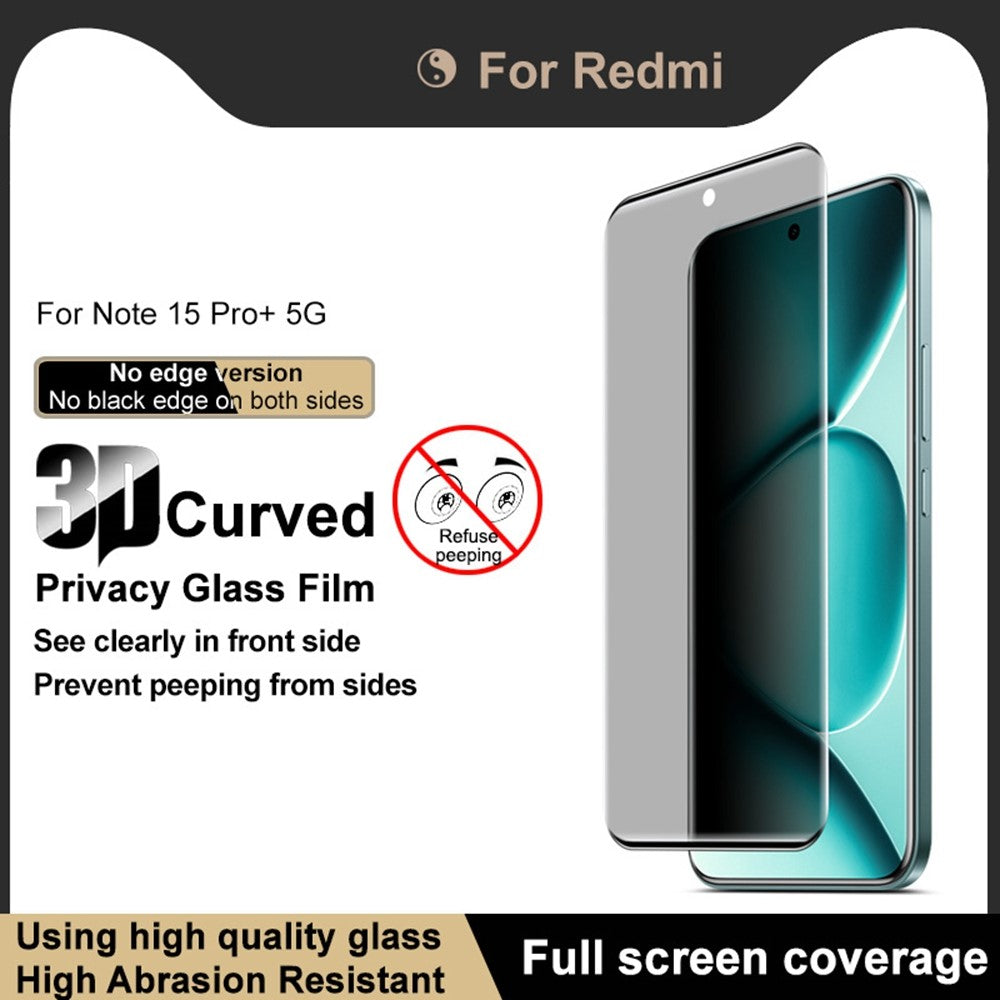IMAK För Xiaomi Poco M8 Pro 5G / Redmi Note 15 Pro+ 5G (Global) Anti-spionage Skärmskydd i Härdat Glas (Version Utan Kant)