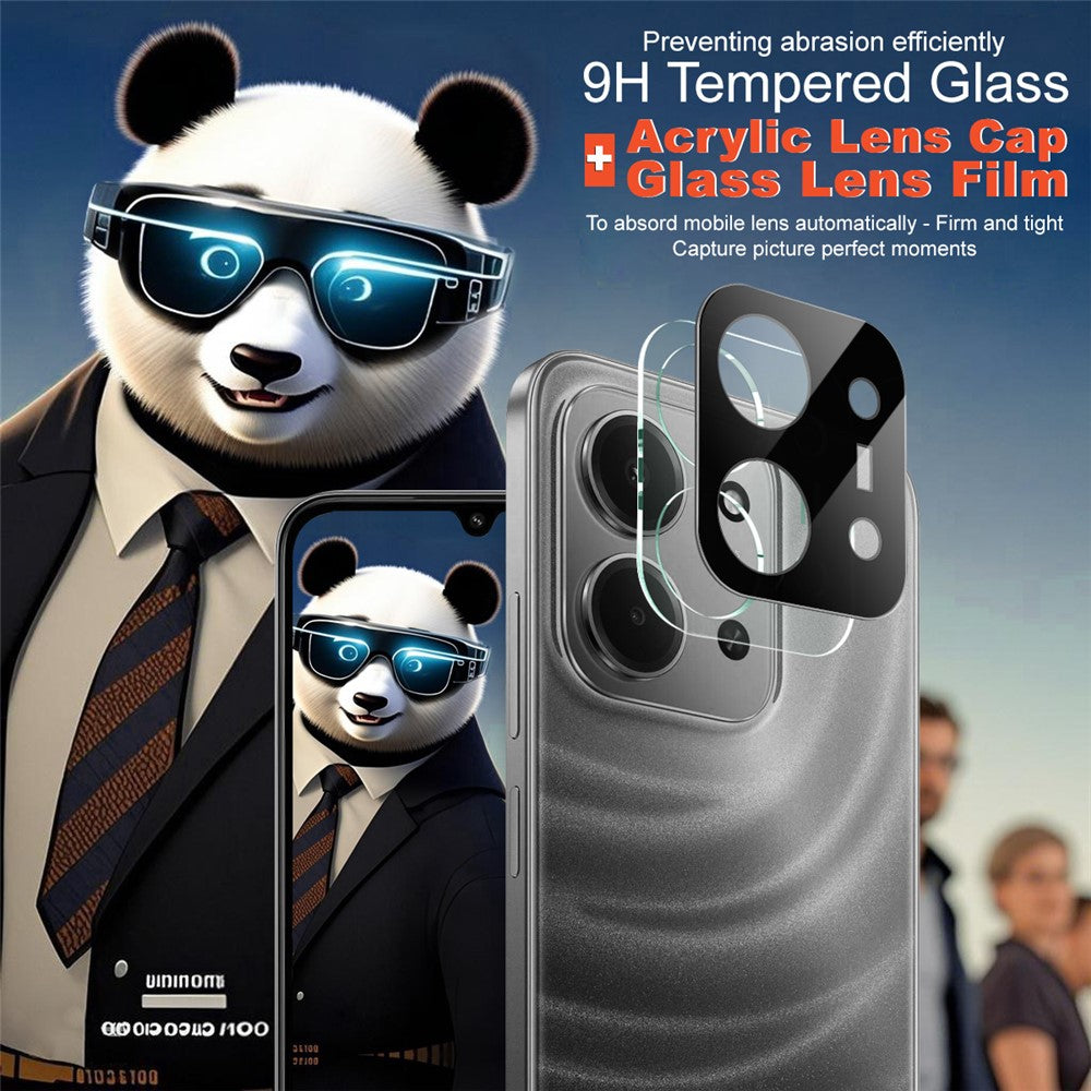 IMAK For Xiaomi Redmi 15C 4G (Global) (171mm) Tempered Glass Lens Film + Acrylic Cap (Black Version)