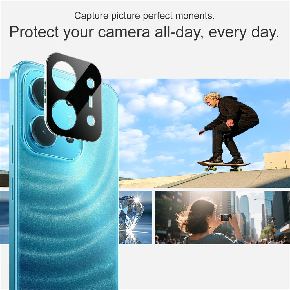 IMAK For Xiaomi Redmi 15C 4G (Global) (171mm) Tempered Glass Lens Film + Acrylic Cap (Black Version)