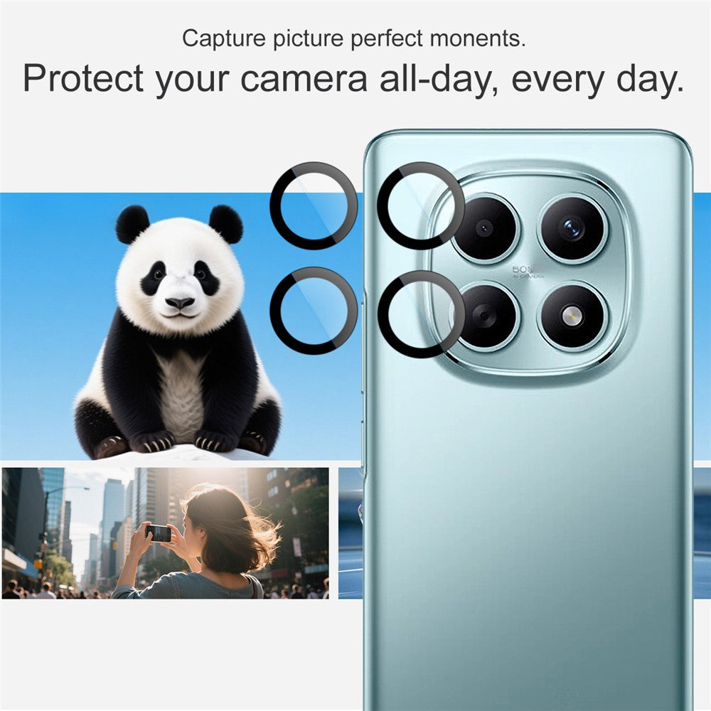 IMAK For Xiaomi Poco M8 5G / Redmi Note 15 5G (Global) / Poco M8 5G Tempered Glass Camera Lens Protector with Self Positioning Frame (Complete Covering)
