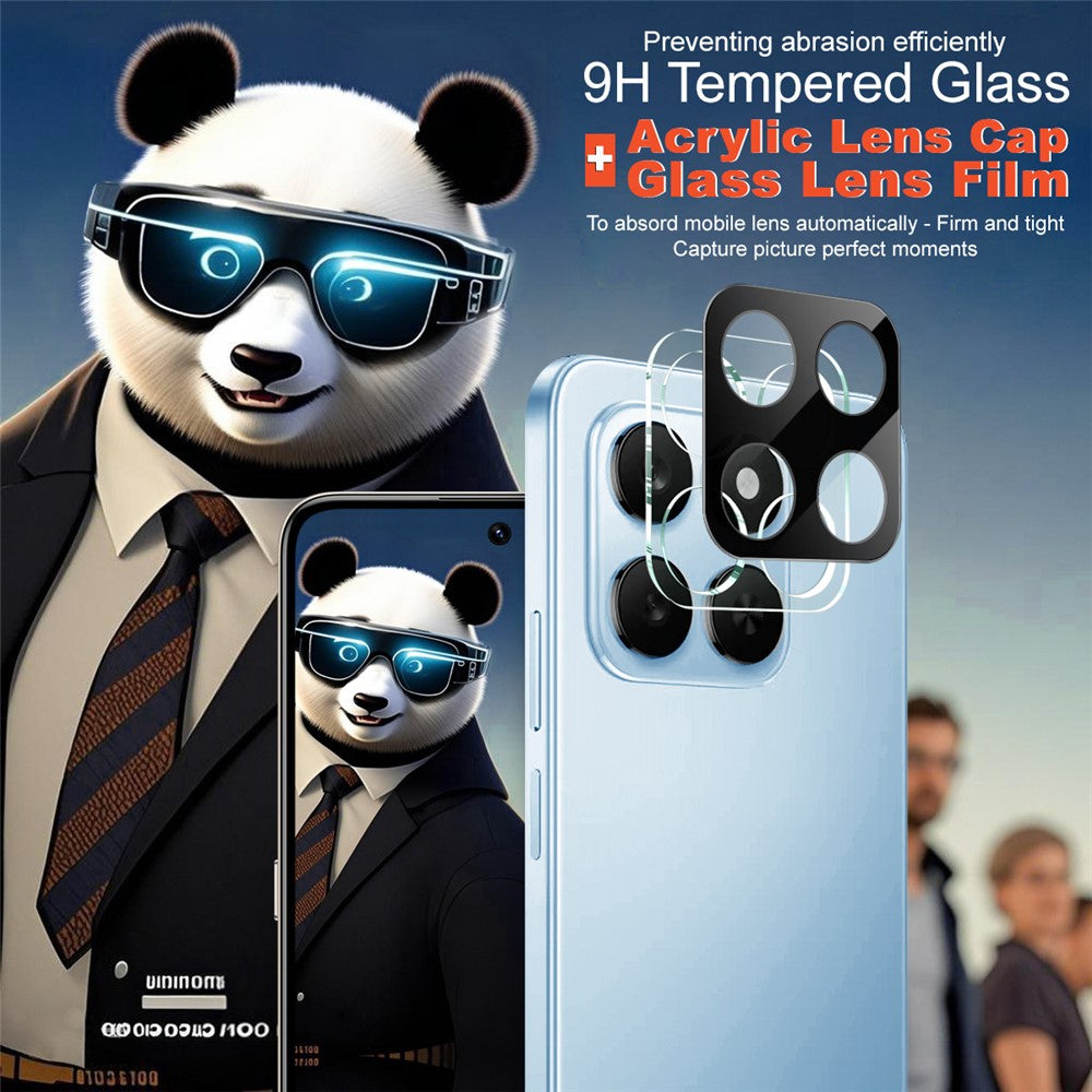 IMAK For Honor 400 Smart 5G / 4G / X7d 4G hærdet glaslinsefilm + akrylhætte (sort version)