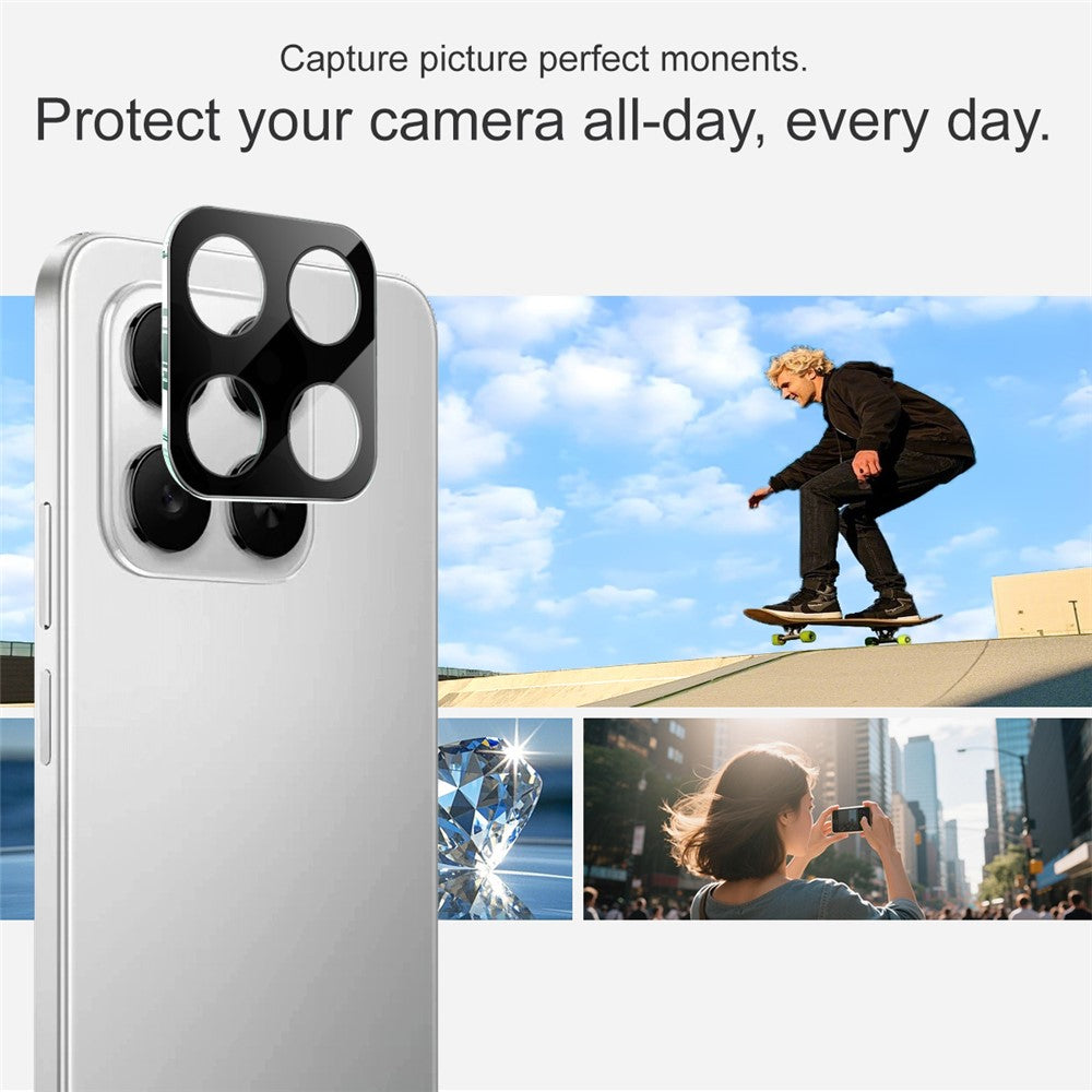 IMAK For Honor 400 Smart 5G / 4G / X7d 4G hærdet glaslinsefilm + akrylhætte (sort version)