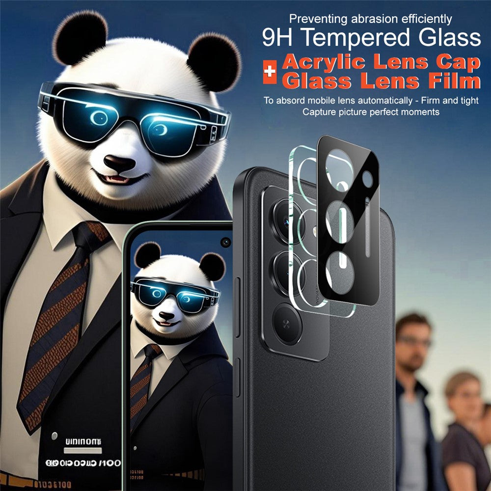 IMAK För Xiaomi Redmi 15 4G (EU) (171mm) / 15 5G (EU) (171mm) Härdat Glaslinsfilm + Akrylskydd (Svart Version)