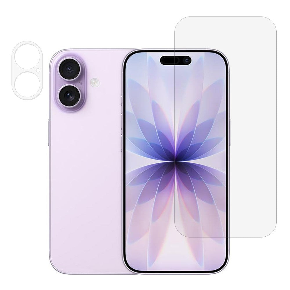 Til iPhone 17 Skærmbeskytter 0,3 mm Buet Kant Ultra Klar Hærdet Glasfilm med Kameralinsebeskytter