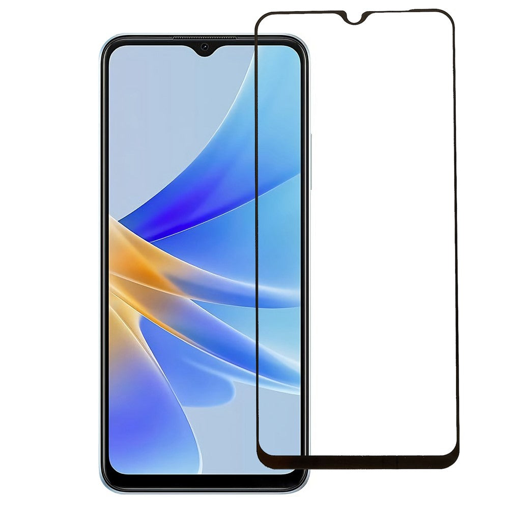 For Oppo A17 4G / A17k 4G Full Glue Silk Printing Scratch Resistant Tempered Glass Film Ultra Clear Full Coverage Screen Protector