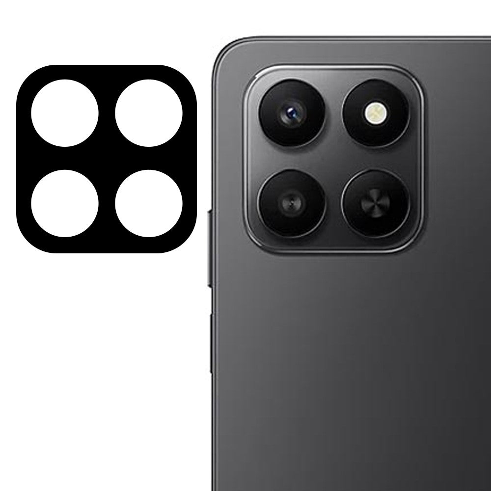 For Honor 400 Smart 5G / 4G / X7d 4G Tempered Glass Lens Protector Black Silk Printing Camera Lens Film