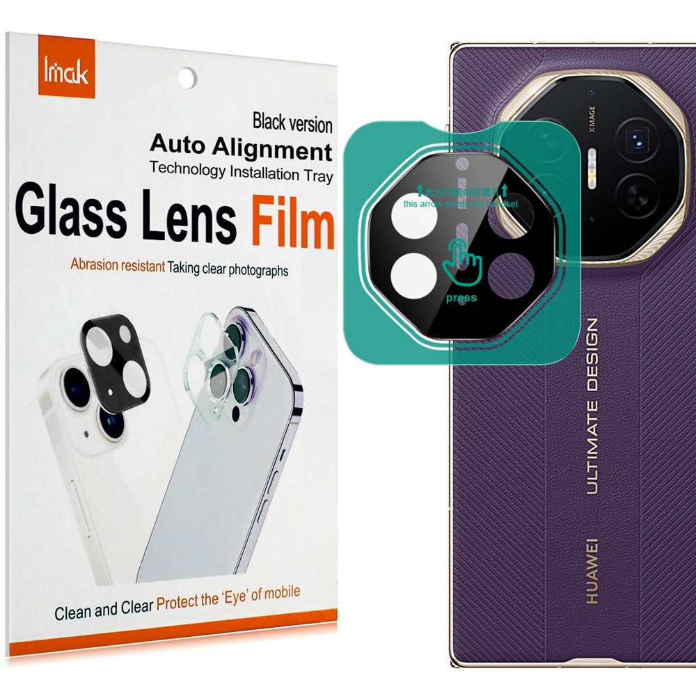 IMAK För Huawei Mate XTs Ultimate Härdat Glas Kameralinsskydd med Självpositionerande Ram (Svart Version)