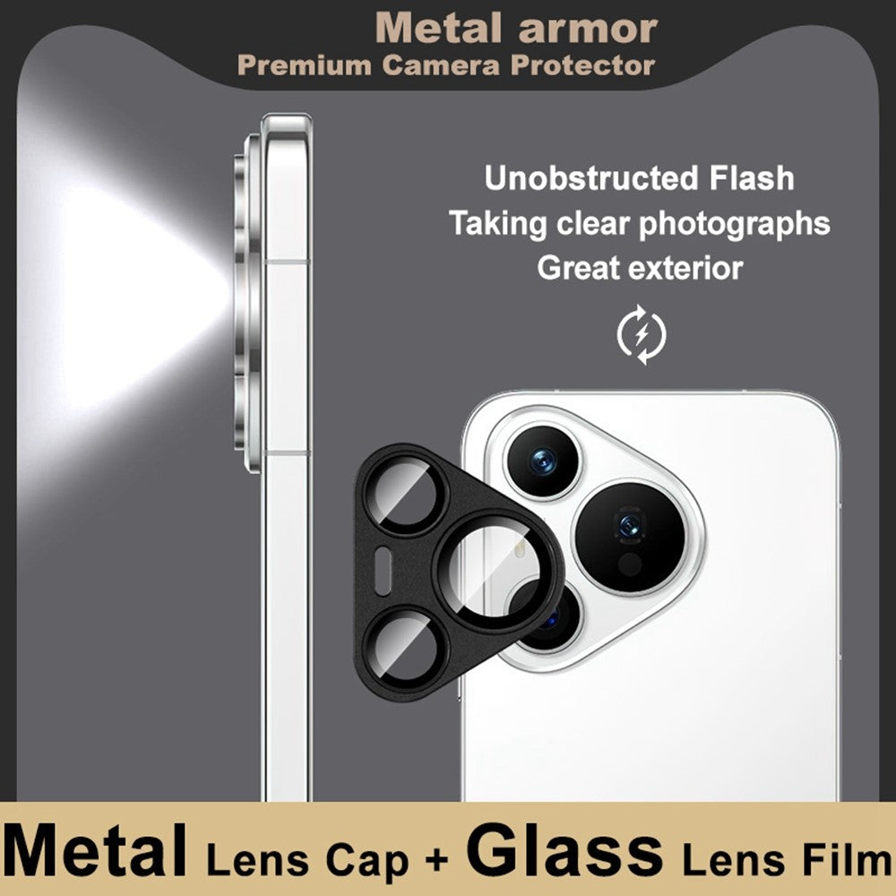 IMAK-kameralinsefilm til Huawei Pura 70, metal-linsebeskyttelse + linsebeskyttelse i hærdet glas