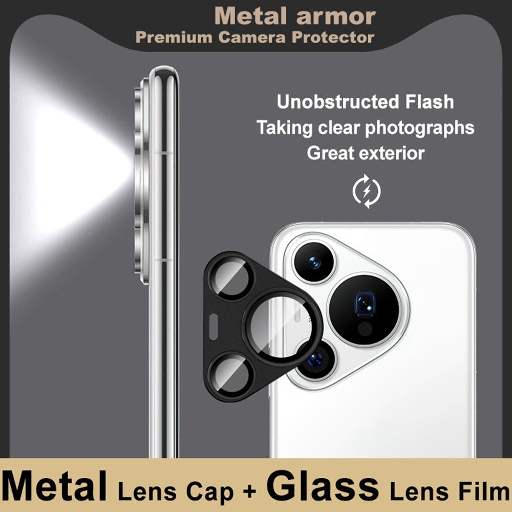 IMAK för Huawei Pura 70 Pro / Pura 70 Pro+ kameralinsfilm Metalllinsskydd + linsskydd i härdat glas