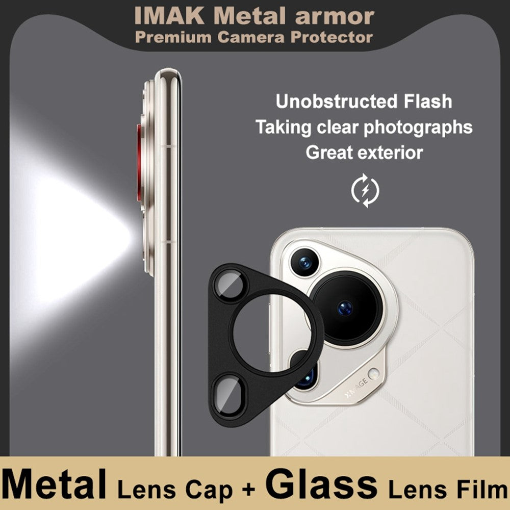 IMAK For Huawei Huawei Pura 70 Ultra Camera Lens Film Metal Lens Cap + Tempered Glass Lens Protector