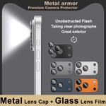 IMAK For iPhone 17 Pro Camera Lens Film Metal Lens Cap + Tempered Glass Lens Protector