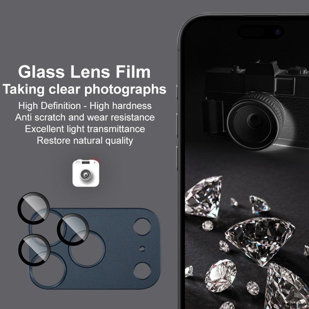IMAK For iPhone 17 Pro Camera Lens Film Metal Lens Cap + Tempered Glass Lens Protector