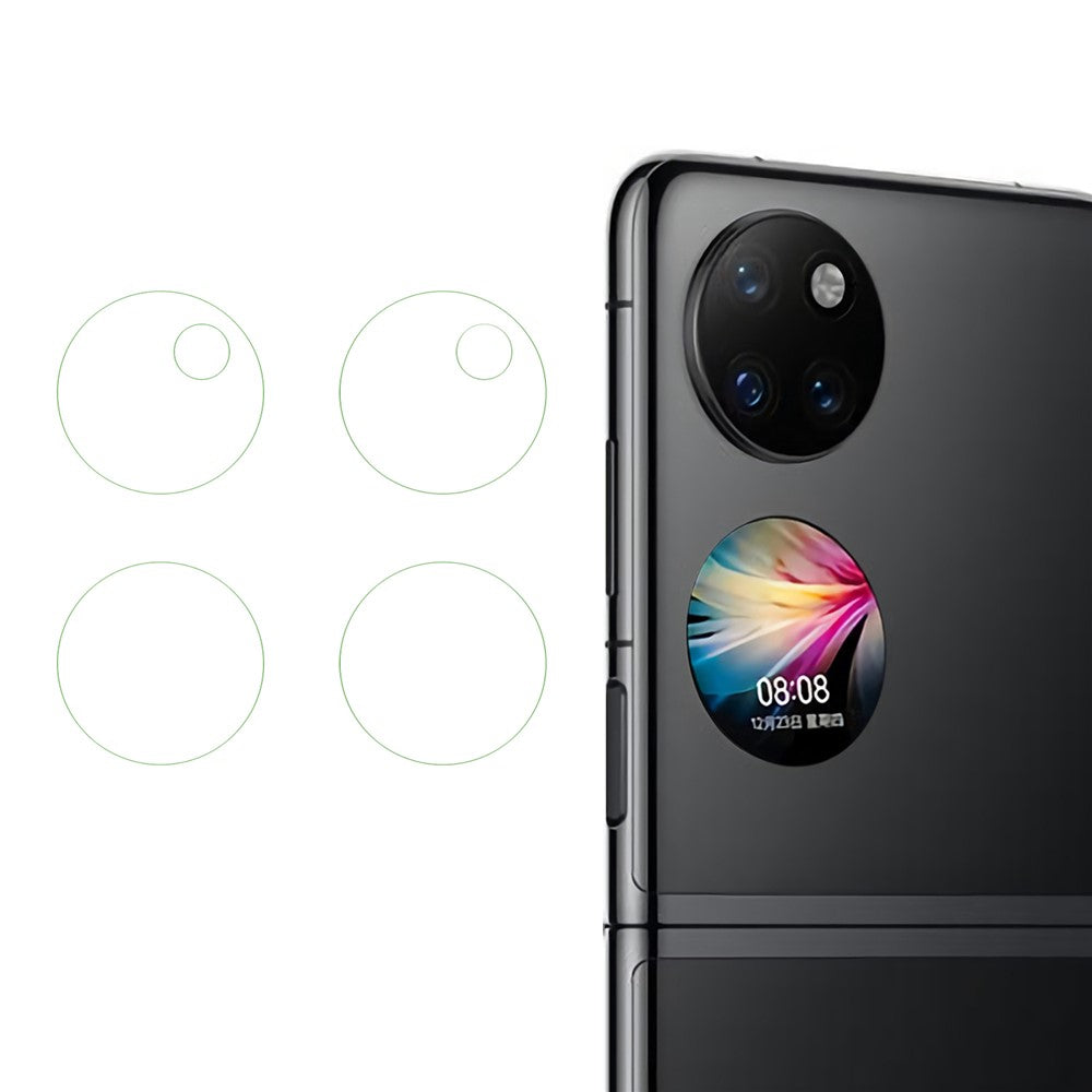 Huawei P50 Pocket / P50 Pocket S 2-set kameralinsskydd (övre + nedre) 2.5D Arc Edge ultraklar härdad glaslinsfilm