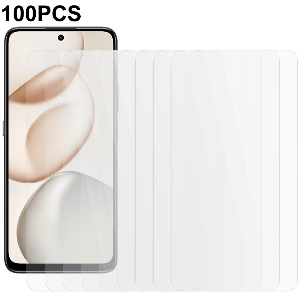100Pcs Screen Protector For Honor 400 Smart 5G / 4G / X7d 4G , Anti-Scratch Tempered Glass Film (No Package, with Wipes Set, Dust-absorber, Guide Sticker)
