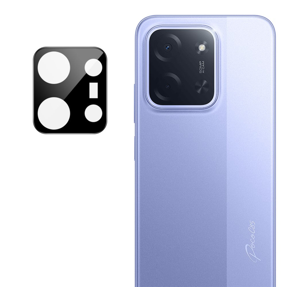 IMAK For Xiaomi Poco C85 4G (171mm)  /  (173mm) Camera Lens Protector Tempered Glass HD Clear Lens Film (Black Version)