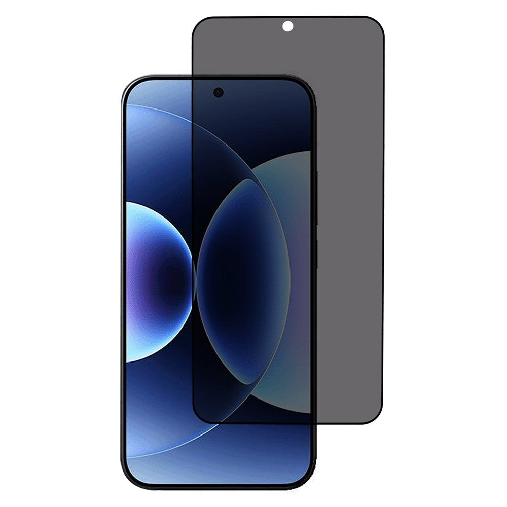 For Xiaomi 17 Pro Max Tempered Glass 180 Degree Anti-Peep Film Black Edge Full Screen Protector with Fingerprint Unlock
