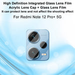 IMAK För Xiaomi Redmi Note 12 Pro+ 5G / Note 12 Explorer 5G / Note 12 Trendy Edition Kameralinsskydd Integrerad härdad glaslinsfilm + Akryllinsskydd Reptålig linsfilm