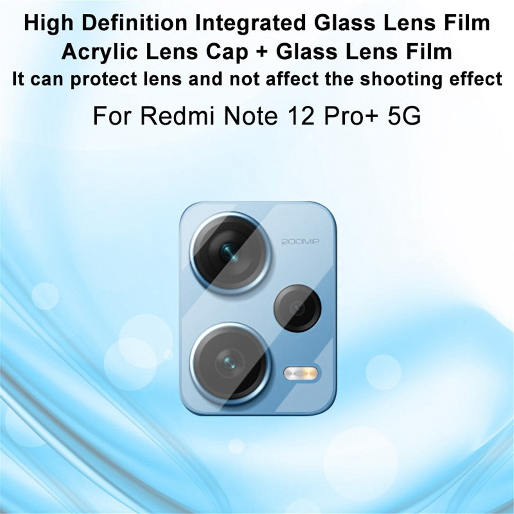 IMAK För Xiaomi Redmi Note 12 Pro+ 5G / Note 12 Explorer 5G / Note 12 Trendy Edition Kameralinsskydd Integrerad härdad glaslinsfilm + Akryllinsskydd Reptålig linsfilm