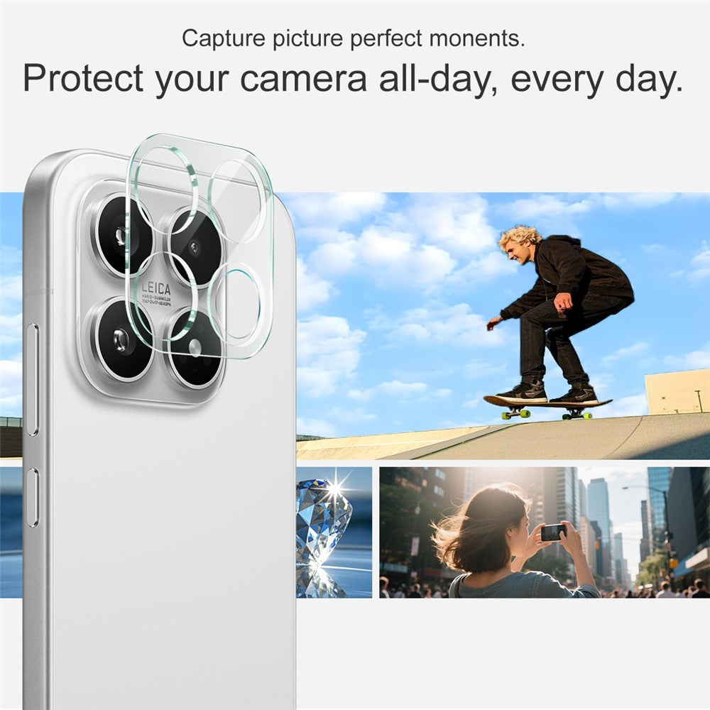 IMAK For Xiaomi 17 Tempered Glass Camera Lens Protector + Acrylic Lens Cap