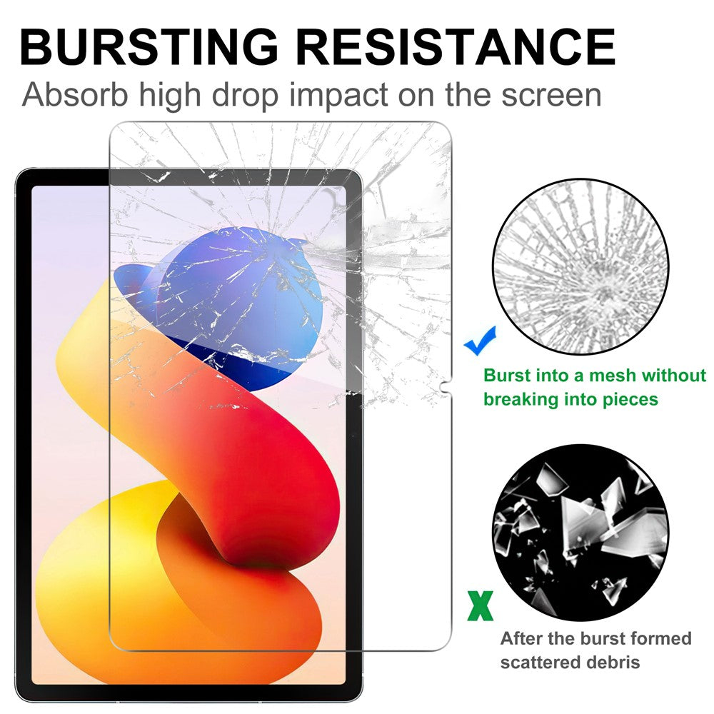 For Xiaomi Redmi Pad 2 Pro Screen Protector Anti-Shatter Arc Edge Tempered Glass Film