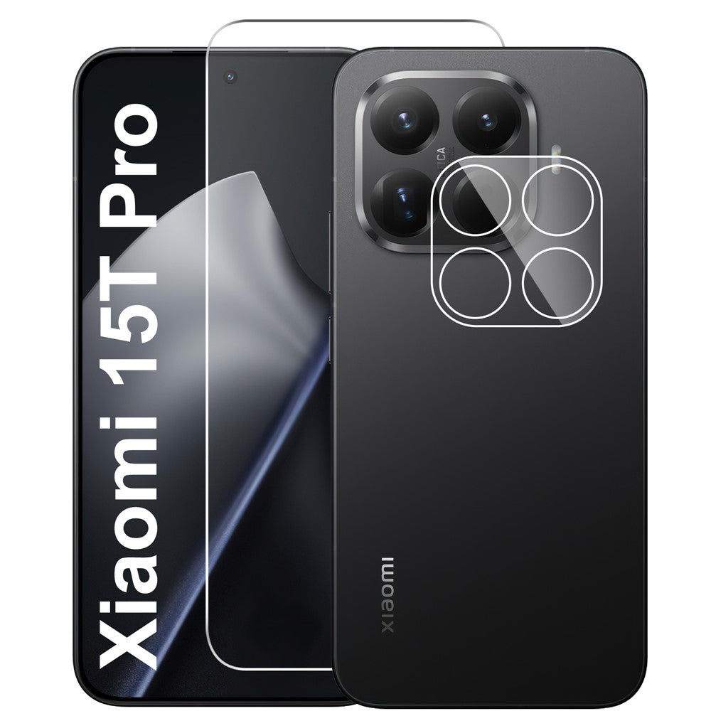 For Xiaomi 15T Pro Clear Tempered Glass Screen Protector Anti-Explosion Film + Camera Lens Protector